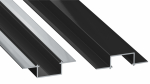 Profile LUMINES type HIRO black lacquered without perforation 2,02 m